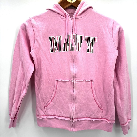 Jane Wayne Gear Navy Military Wives Pink Full Zip Hoodie Sweatshirt Medium NWT - Picture 2 of 14